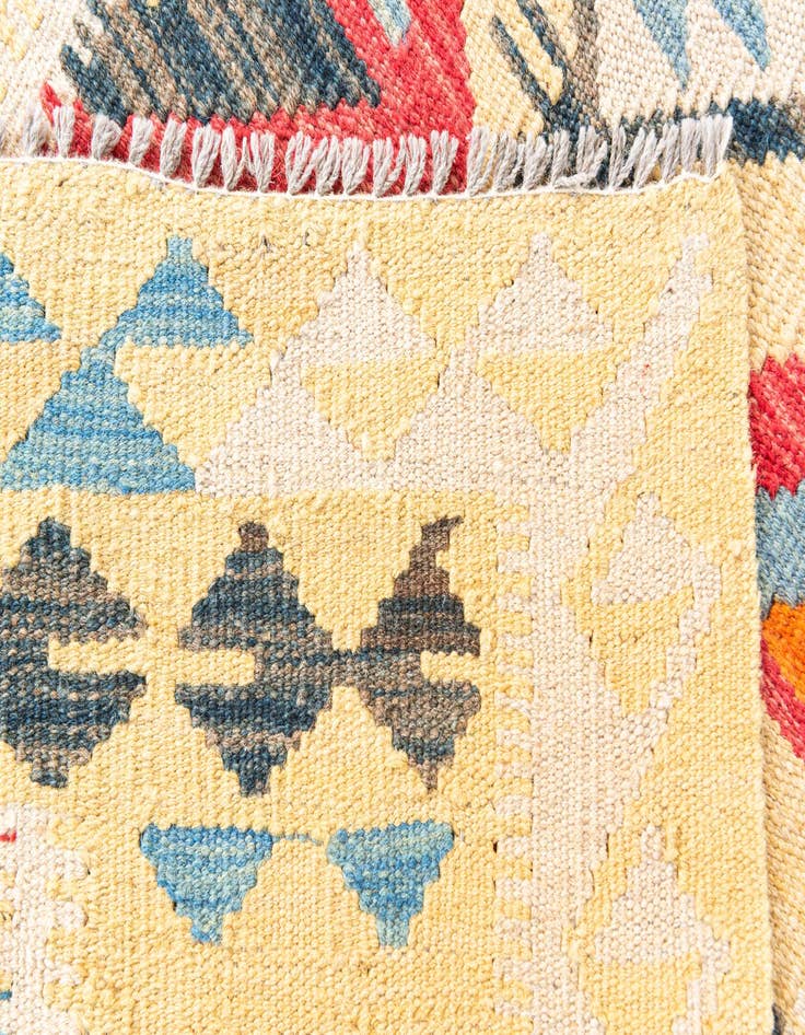 Detail image of  3' 4 x 6' 8  Hand Woven Kilim Maymana Wool Runner Rug