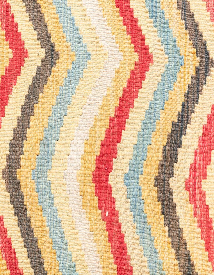 Detail image of  3' 4 x 6' 6  Hand Woven Kilim Maymana Wool Runner Rug