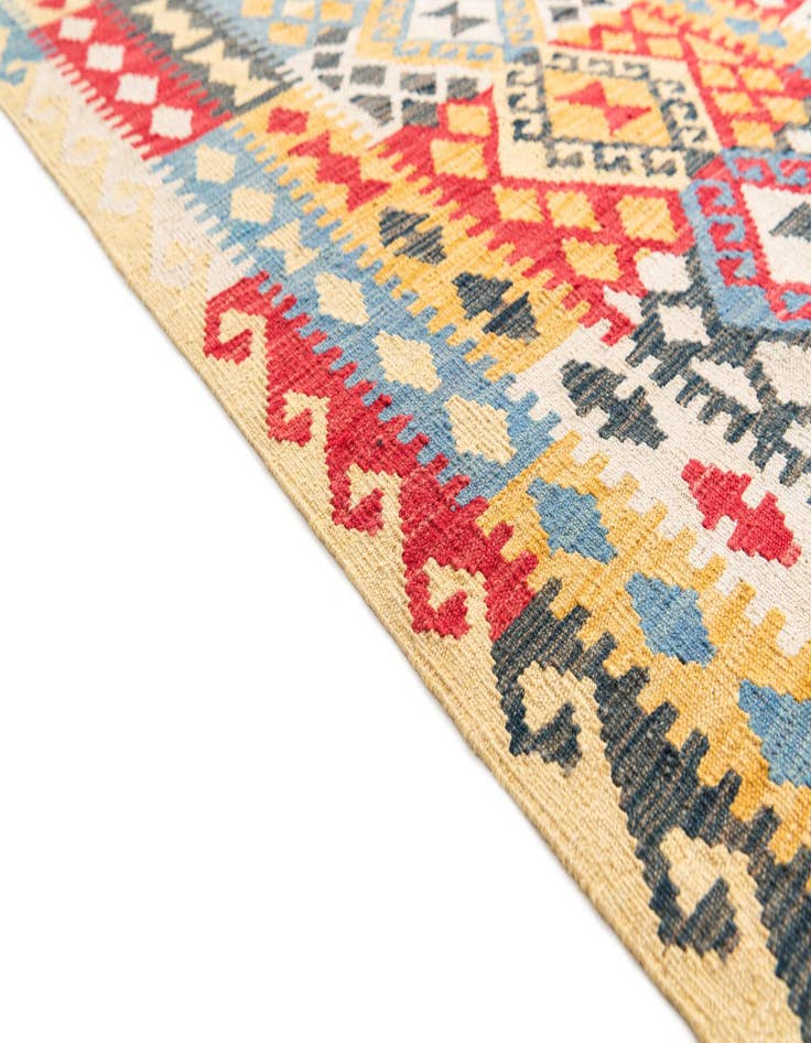 Detail image of  3' 4 x 6' 8  Hand Woven Kilim Maymana Wool Runner Rug