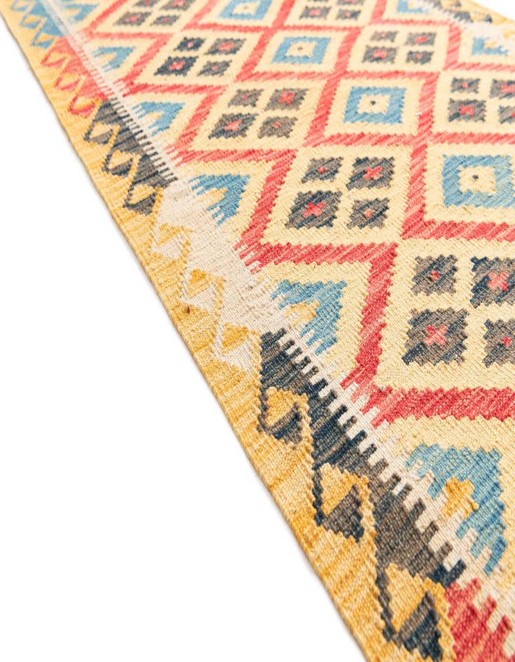 Detail image of  3' 4 x 6' 8  Hand Woven Kilim Maymana Wool Runner Rug
