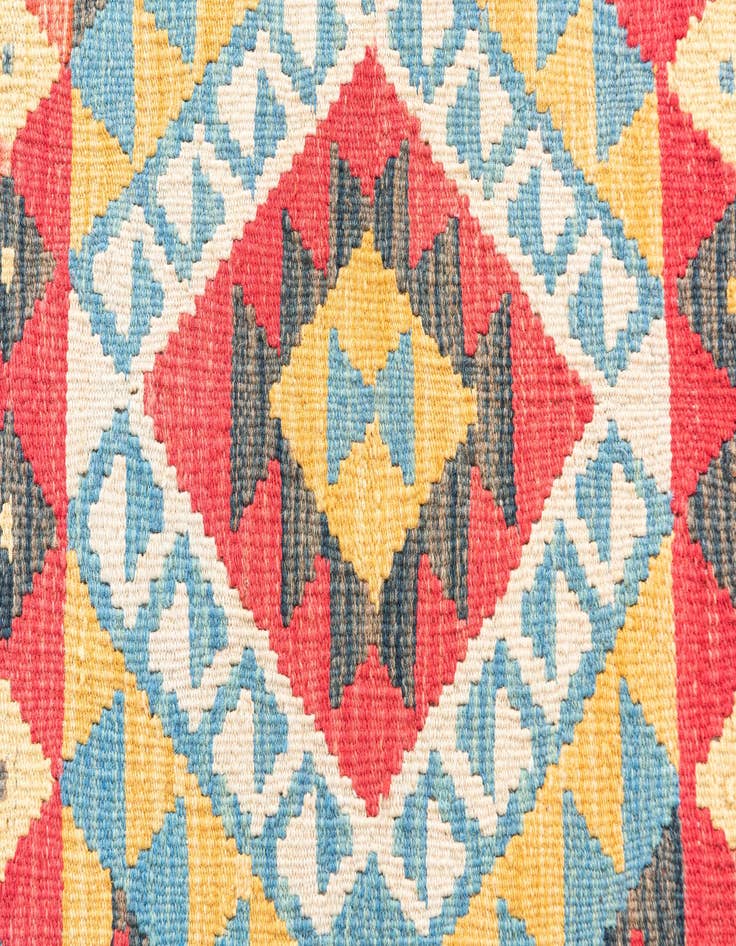 Detail image of  3' 4 x 6' 7  Hand Woven Kilim Maymana Wool Runner Rug