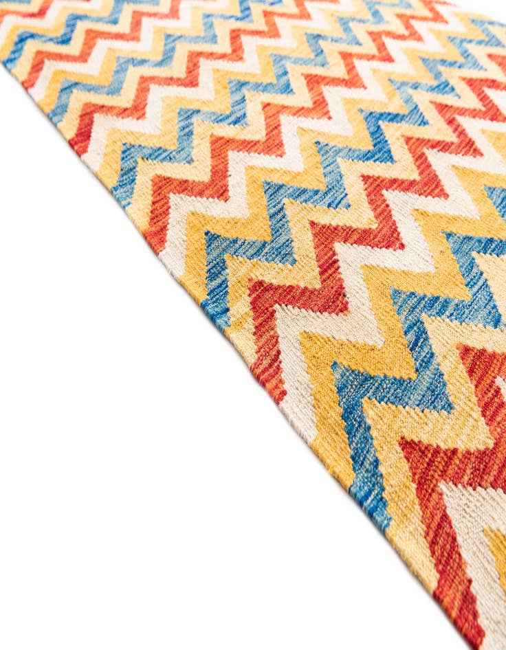 Detail image of  3' 3 x 6' 6  Hand Woven Kilim Maymana Wool Runner Rug