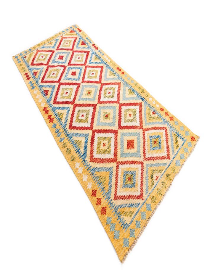 Detail image of  3' 3 x 6' 7  Hand Woven Kilim Maymana Wool Runner Rug