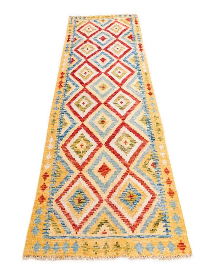 Detail image of  3' 3 x 6' 7  Hand Woven Kilim Maymana Wool Runner Rug