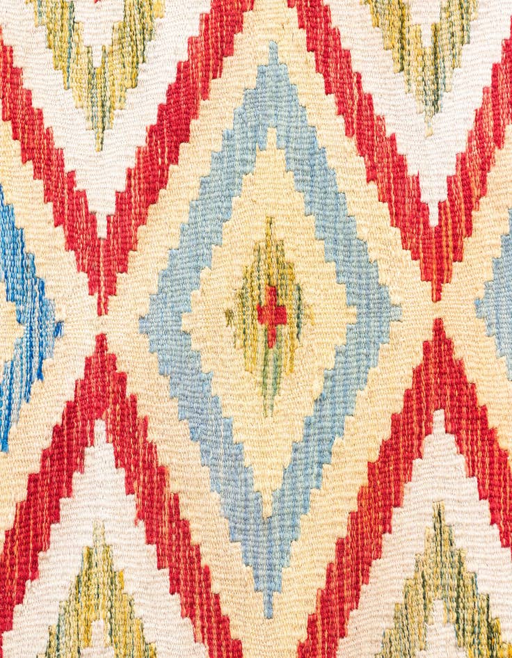 Detail image of  3' 3 x 6' 7  Hand Woven Kilim Maymana Wool Runner Rug