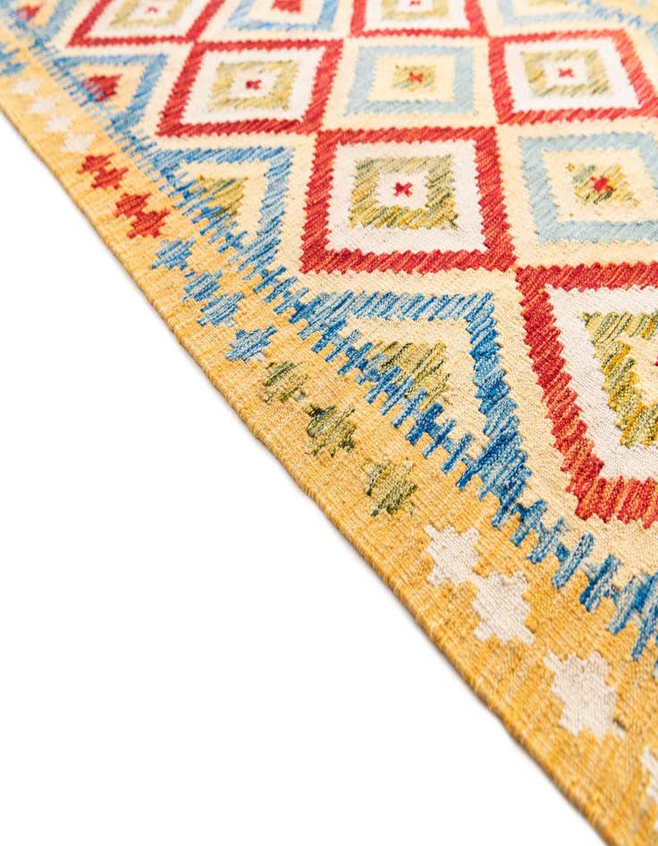 Detail image of  3' 3 x 6' 7  Hand Woven Kilim Maymana Wool Runner Rug