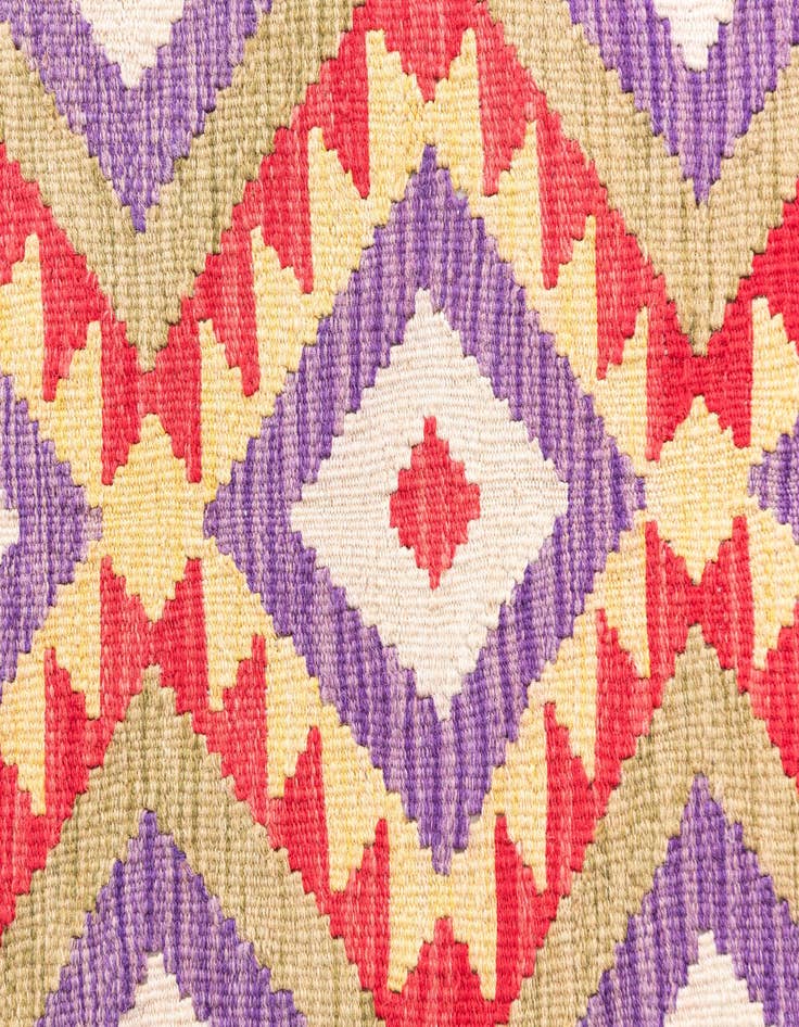 Detail image of  3' 4 x 6' 9  Hand Woven Kilim Maymana Wool Runner Rug