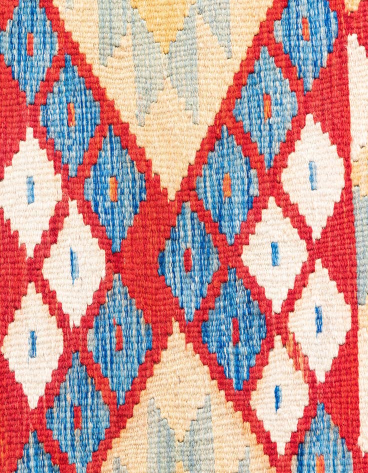Detail image of  3' 5 x 7'  Hand Woven Kilim Maymana Wool Runner Rug
