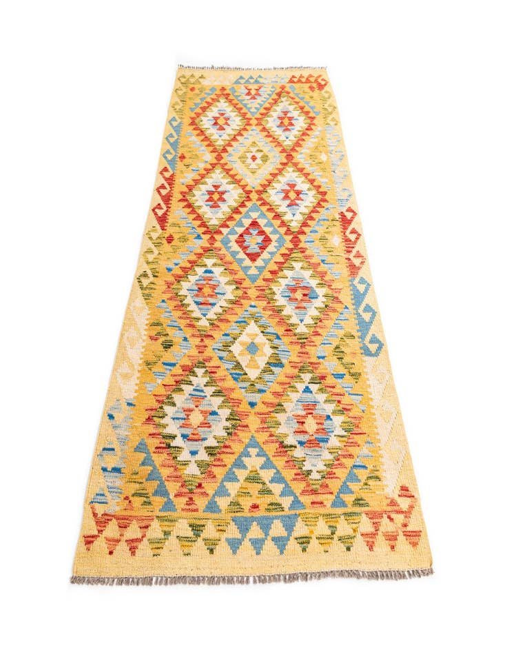 Detail image of  3' 4 x 6' 8  Hand Woven Kilim Maymana Wool Runner Rug