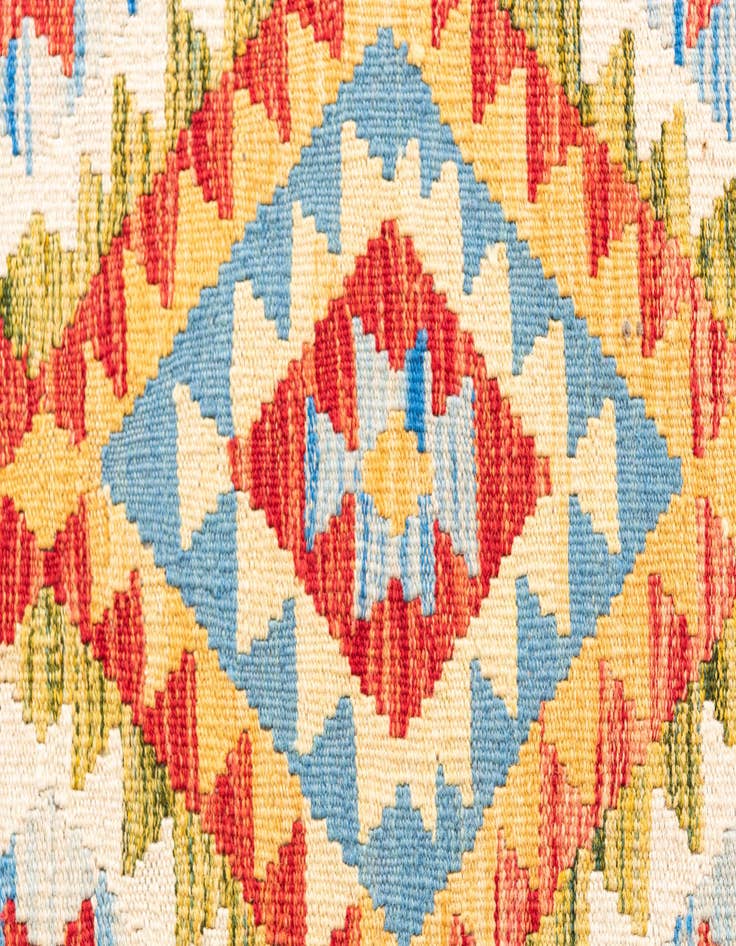 Detail image of  3' 4 x 6' 8  Hand Woven Kilim Maymana Wool Runner Rug