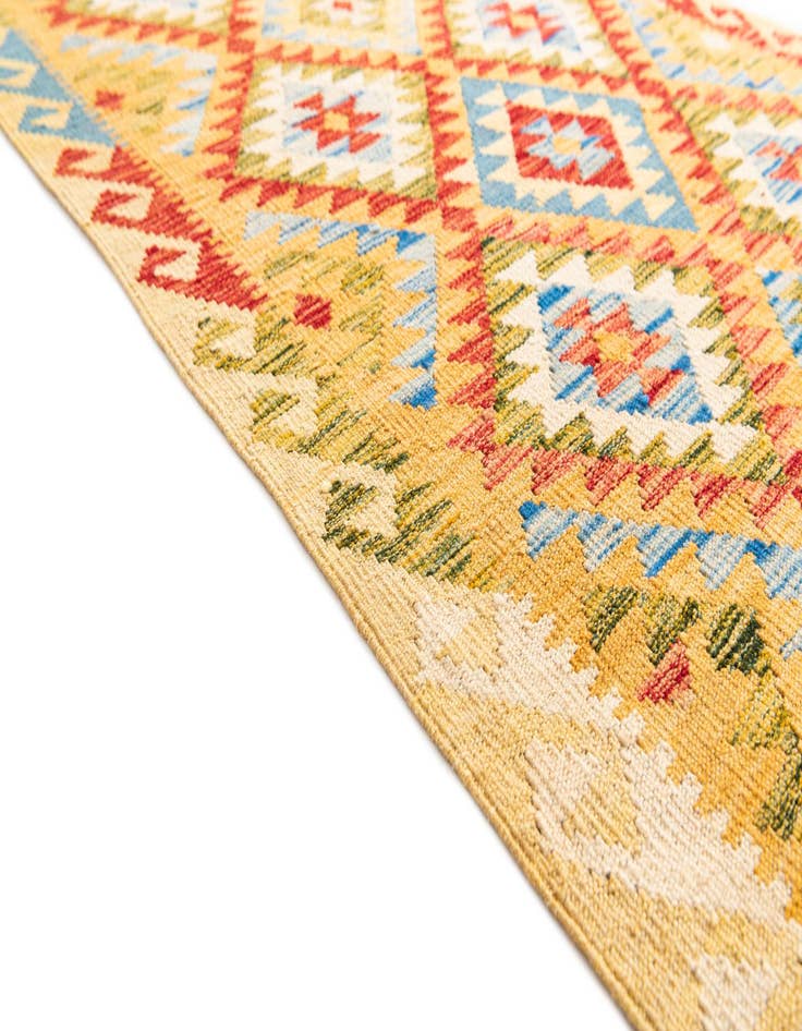 Detail image of  3' 4 x 6' 8  Hand Woven Kilim Maymana Wool Runner Rug