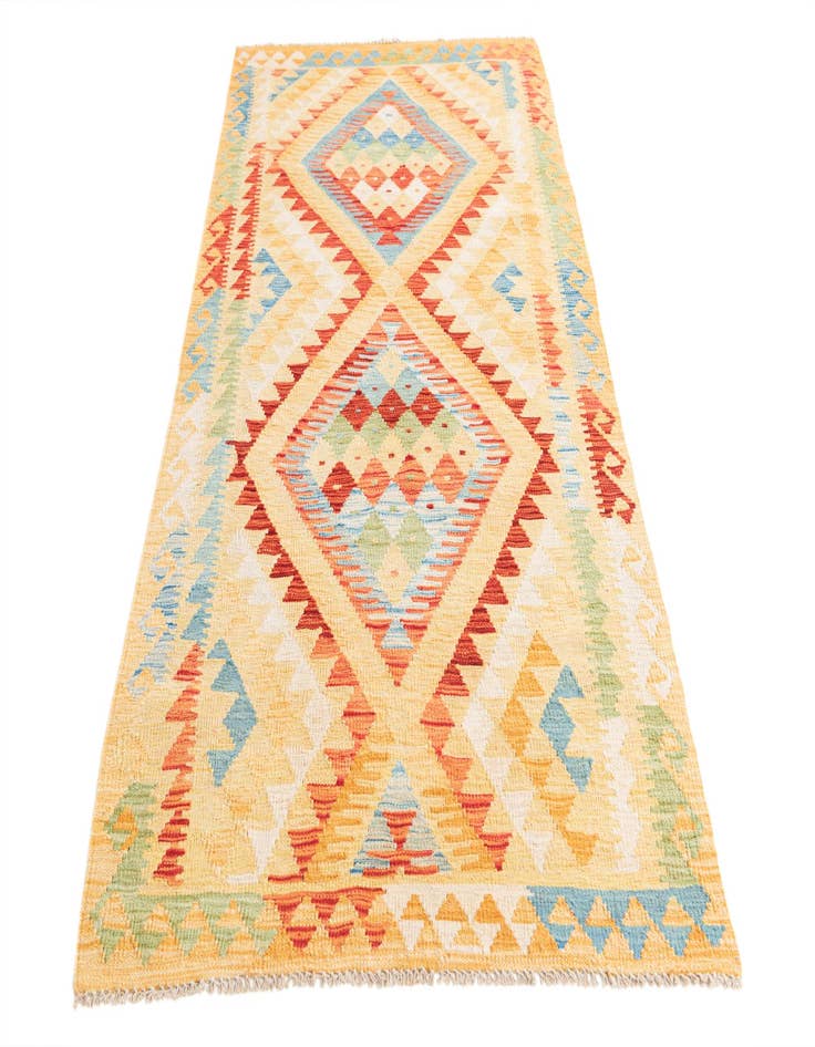 Detail image of  3' 5 x 6' 8  Hand Woven Kilim Maymana Wool Runner Rug