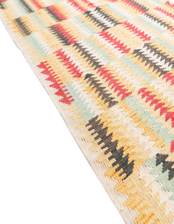 Detail image of  3' 3 x 6' 8  Hand Woven Kilim Maymana Wool Runner Rug