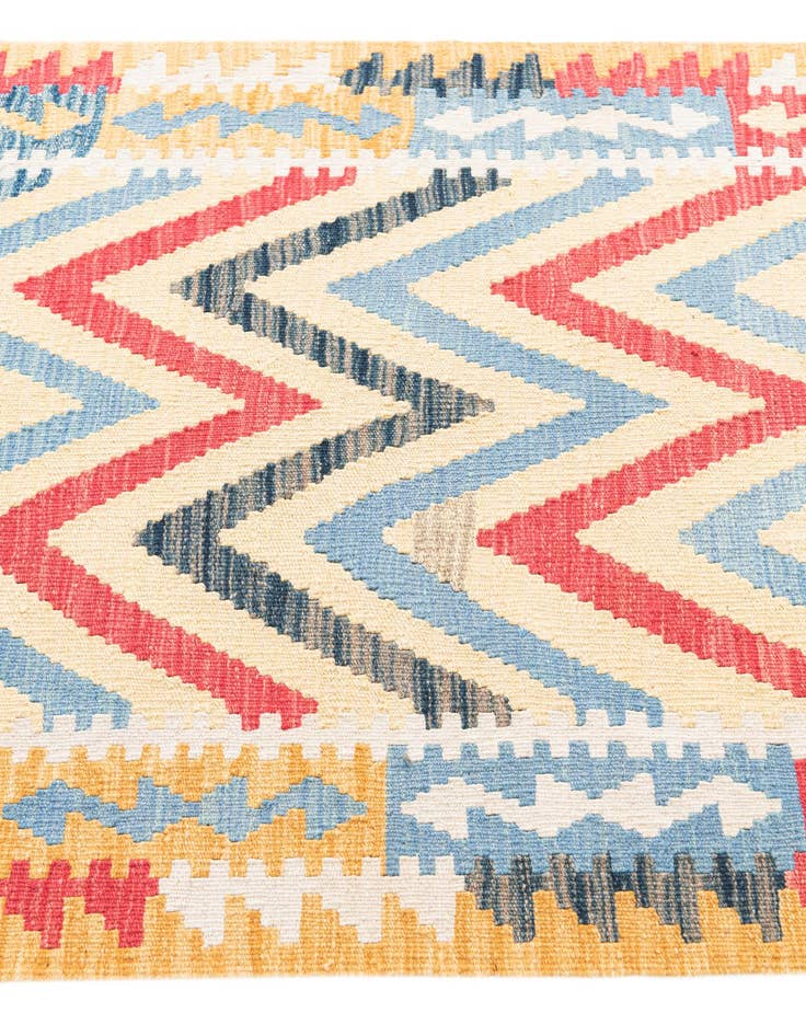 Detail image of  3' 3 x 6' 8  Hand Woven Kilim Maymana Wool Runner Rug