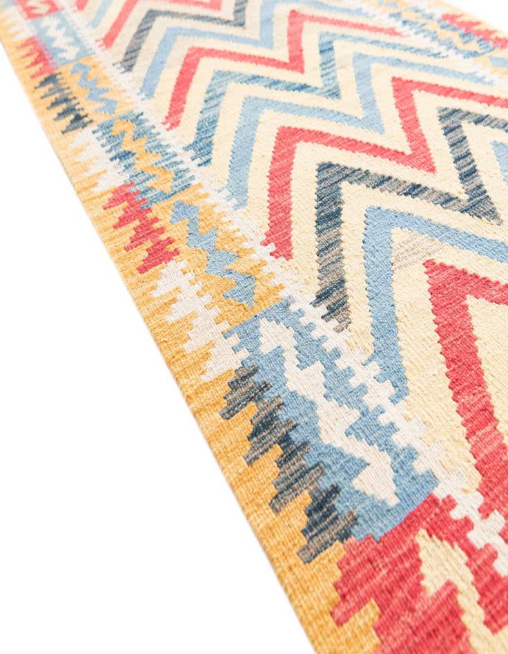 Detail image of  3' 3 x 6' 8  Hand Woven Kilim Maymana Wool Runner Rug