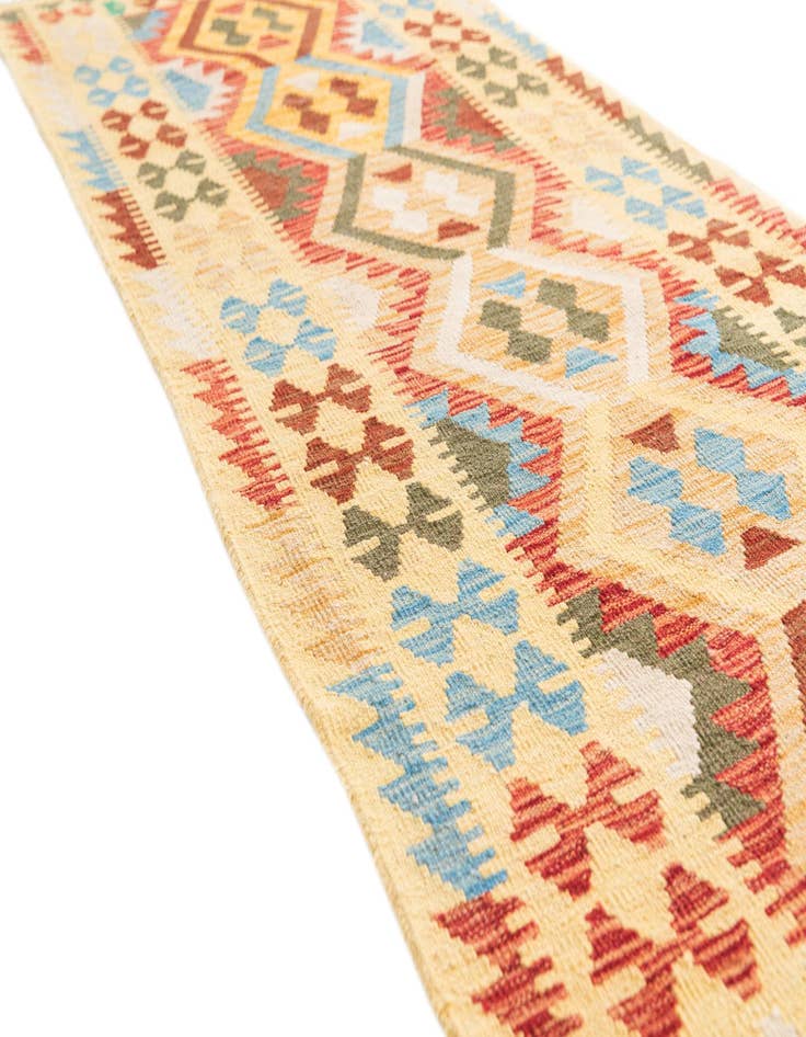 Detail image of  2' 10 x 9' 6  Hand Woven Kilim Maymana Wool Runner Rug