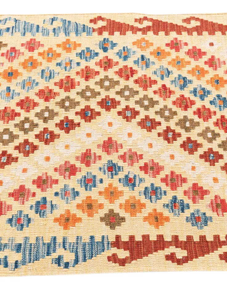 Detail image of  2' 8 x 9' 7  Hand Woven Kilim Maymana Wool Runner Rug