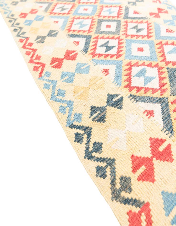 Detail image of  3' 5 x 6' 9  Hand Woven Kilim Maymana Wool Runner Rug