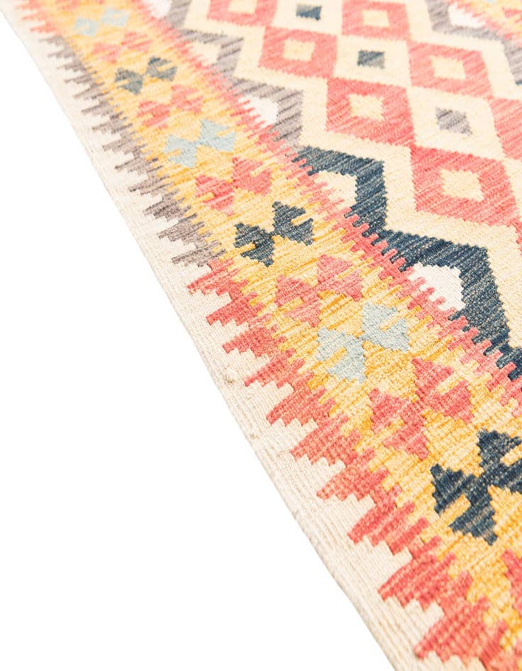 Detail image of  3' 3 x 6' 6  Hand Woven Kilim Maymana Wool Runner Rug