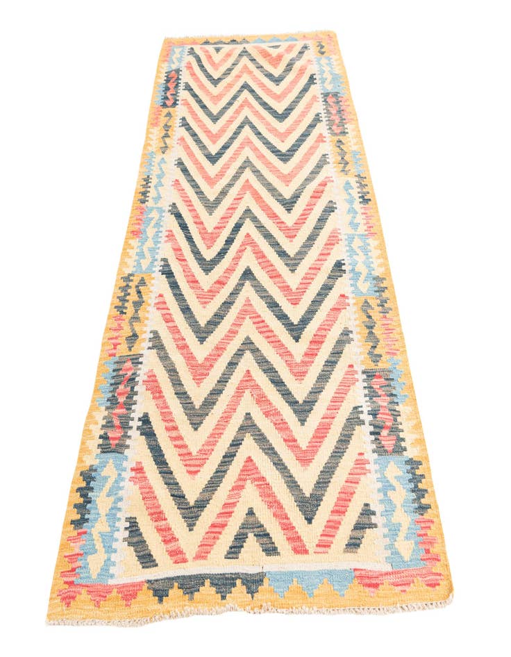 Detail image of  3' 4 x 6' 8  Hand Woven Kilim Maymana Wool Runner Rug