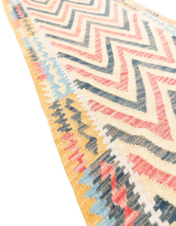 Detail image of  3' 4 x 6' 8  Hand Woven Kilim Maymana Wool Runner Rug