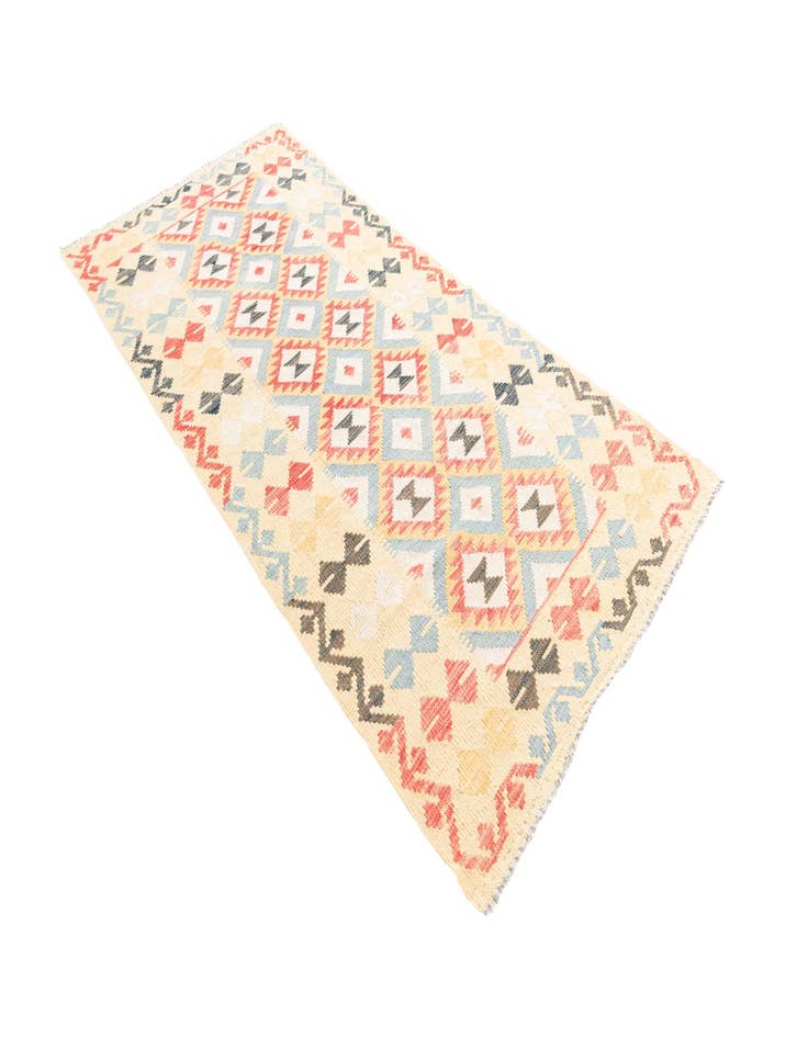 Detail image of  3' 3 x 6' 8  Hand Woven Kilim Maymana Wool Runner Rug