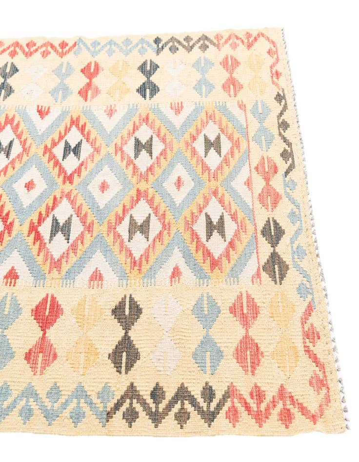 Detail image of  3' 3 x 6' 8  Hand Woven Kilim Maymana Wool Runner Rug