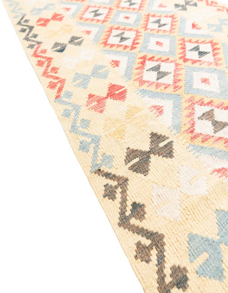 Detail image of  3' 3 x 6' 8  Hand Woven Kilim Maymana Wool Runner Rug