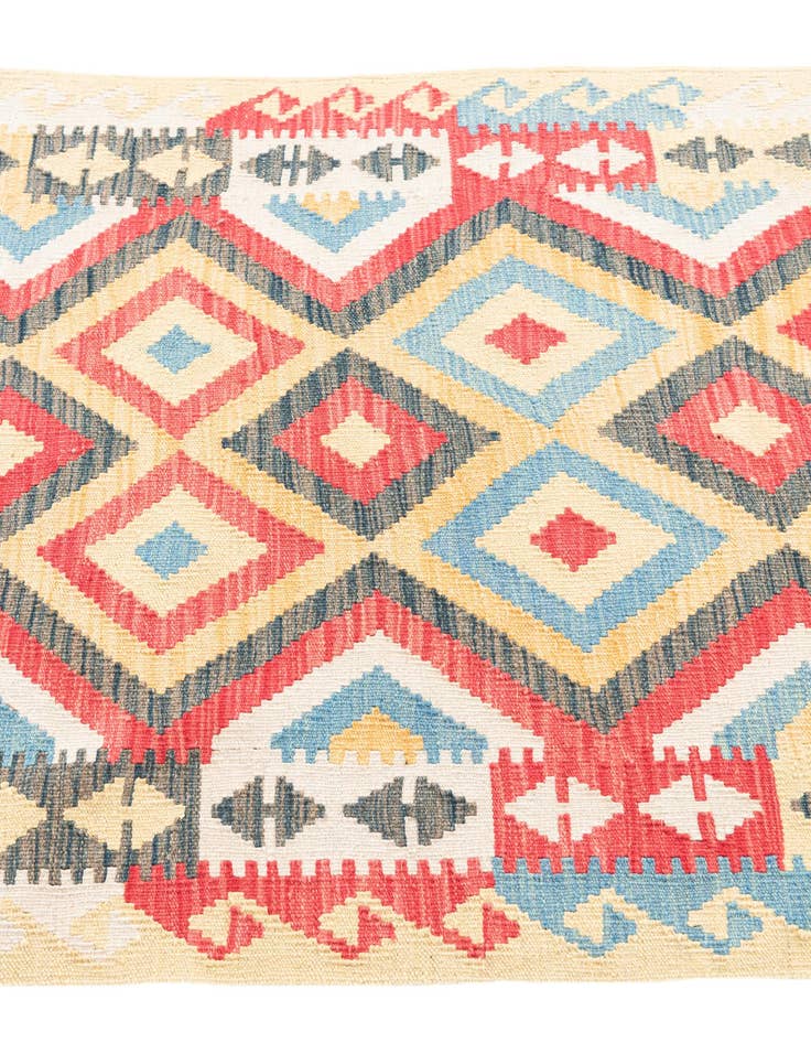 Detail image of  3' 4 x 6' 7  Hand Woven Kilim Maymana Wool Runner Rug