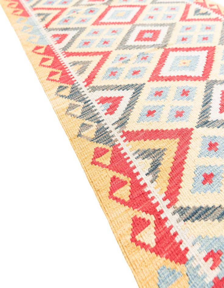Detail image of  3' 5 x 6' 9  Hand Woven Kilim Maymana Wool Runner Rug