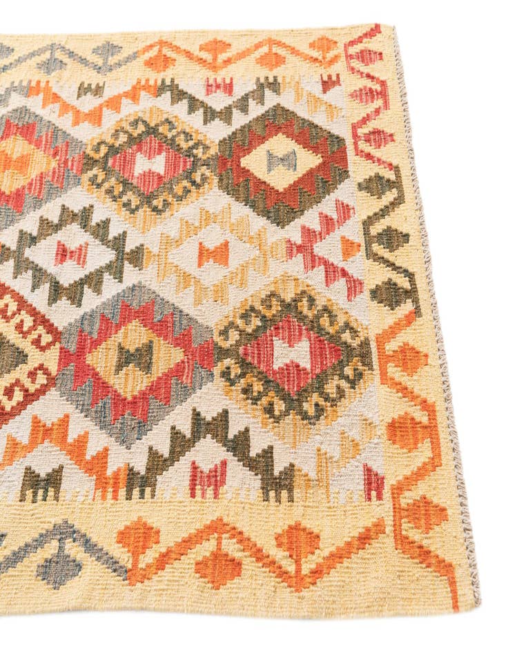 Detail image of  2' 9 x 9' 8  Hand Woven Kilim Maymana Wool Runner Rug