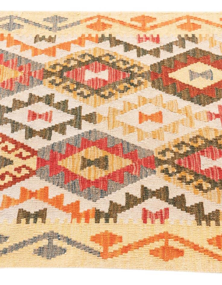Detail image of  2' 9 x 9' 8  Hand Woven Kilim Maymana Wool Runner Rug