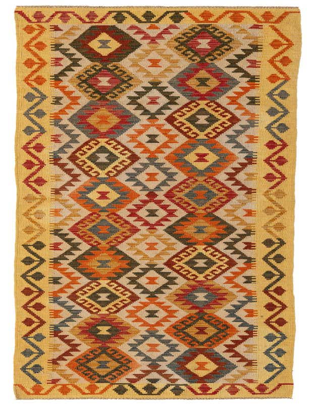 Primary image  2' 9 x 9' 8  Hand Woven Kilim Maymana Wool Runner Rug