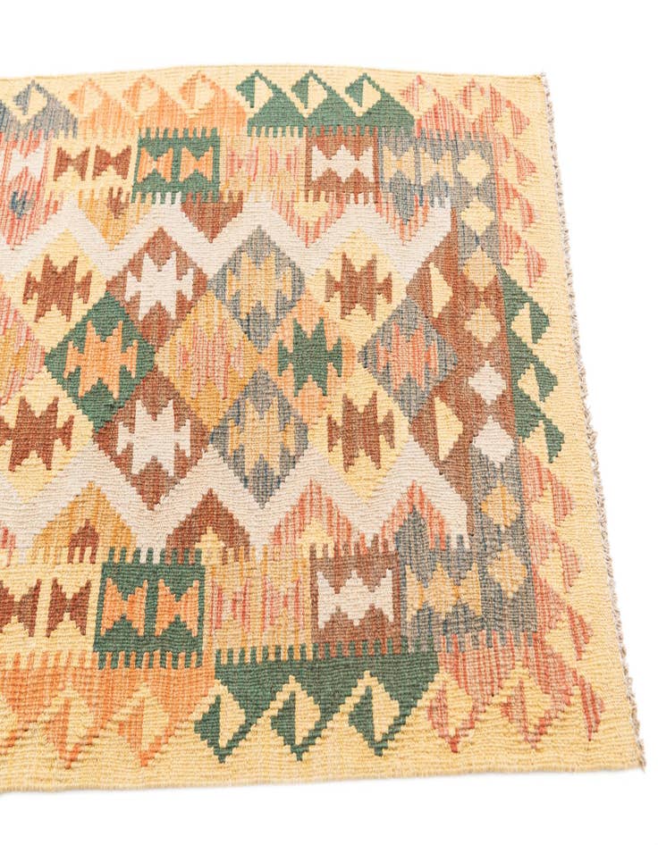 Detail image of  2' 9 x 9' 7  Hand Woven Kilim Maymana Wool Runner Rug
