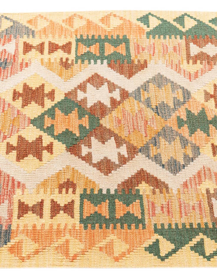 Detail image of  2' 9 x 9' 7  Hand Woven Kilim Maymana Wool Runner Rug