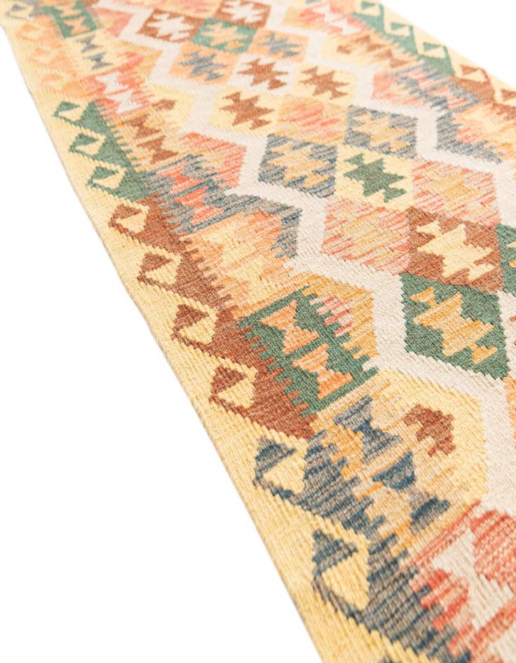 Detail image of  2' 9 x 9' 7  Hand Woven Kilim Maymana Wool Runner Rug