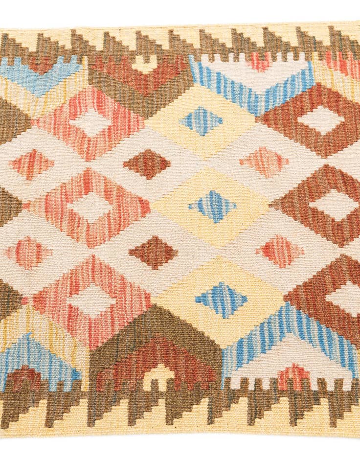 Detail image of  2' 6 x 9' 6  Hand Woven Kilim Maymana Wool Runner Rug