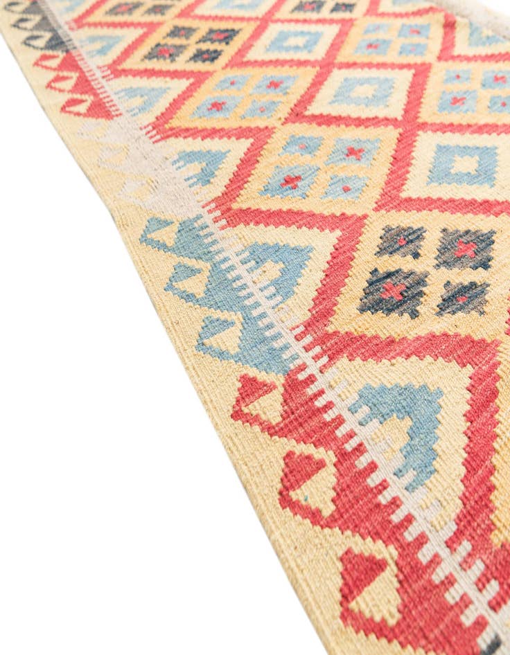 Detail image of  3' 4 x 6' 8  Hand Woven Kilim Maymana Wool Runner Rug