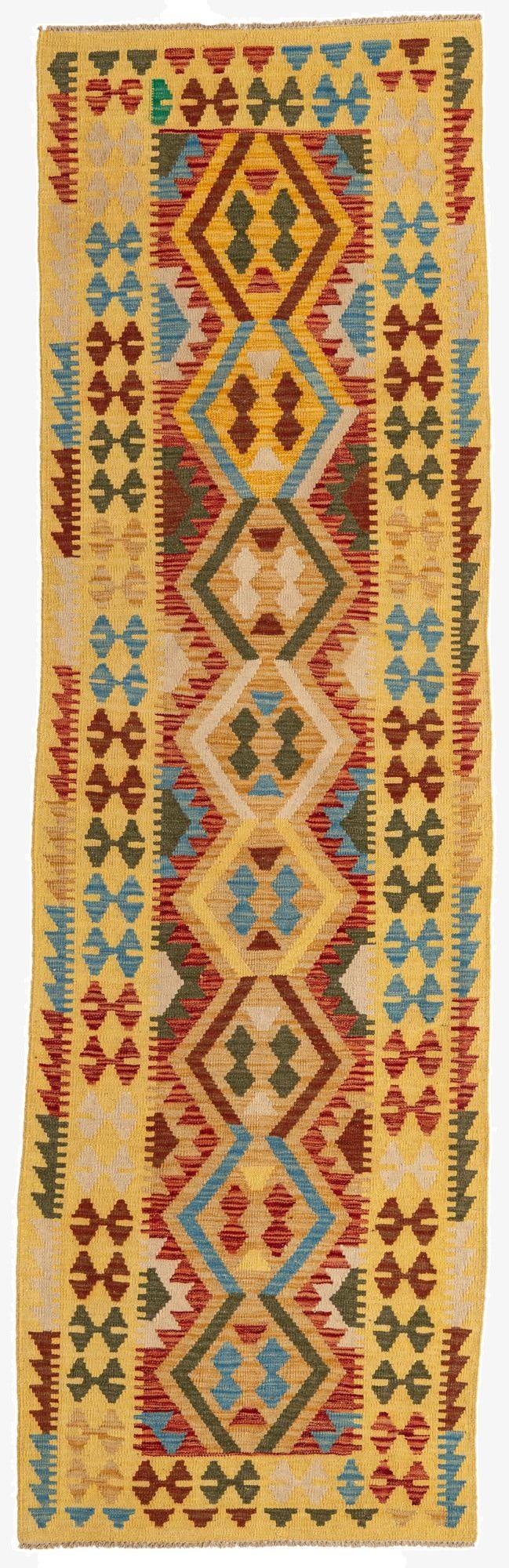  2' 10 x 9' 6  Hand Woven Kilim Maymana Wool Runner Rug