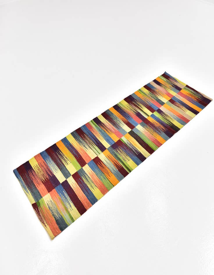 Detail image of  2' 6 x 7' 9  Hand Woven Kilim Modern Wool Runner Rug