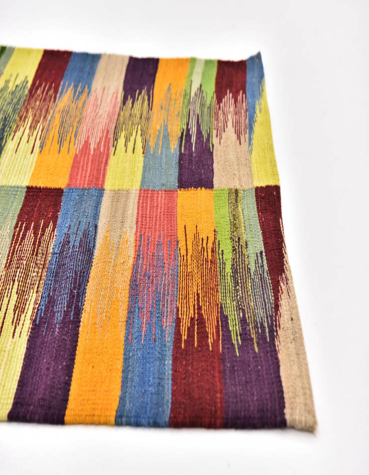 Detail image of  2' 6 x 7' 9  Hand Woven Kilim Modern Wool Runner Rug