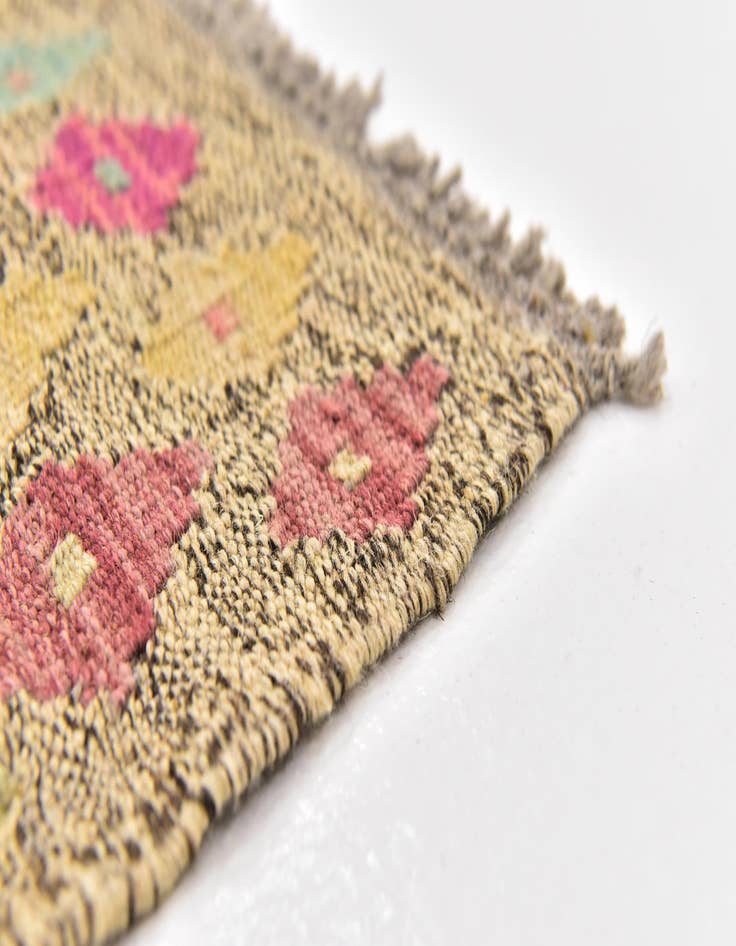 Detail image of  3' x 9' 10  Hand Woven Kilim Modern Wool Runner Rug