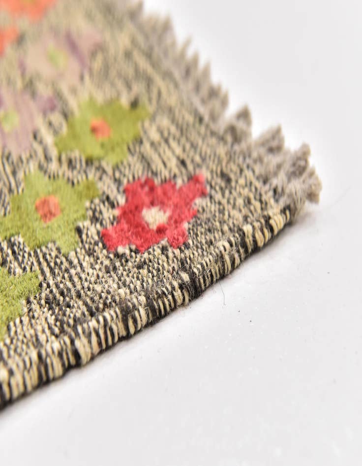 Detail image of  3' x 9' 8  Hand Woven Kilim Modern Wool Runner Rug