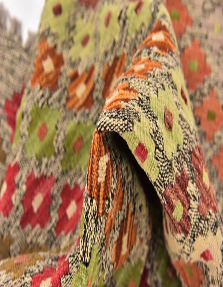 Detail image of  3' x 9' 8  Hand Woven Kilim Modern Wool Runner Rug