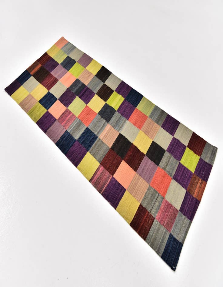 Detail image of  2' 9 x 6' 7  Hand Woven Kilim Modern Wool Runner Rug