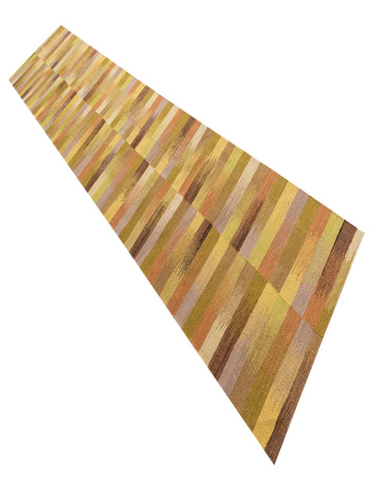 Detail image of  2' 6 x 12' 6  Hand Woven Kilim Modern Wool Runner Rug