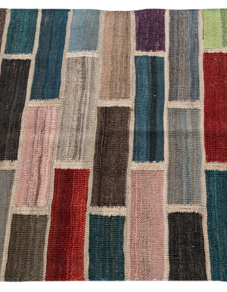 Detail image of  2' 6 x 9' 7  Hand Woven Kilim Modern Wool Runner Rug