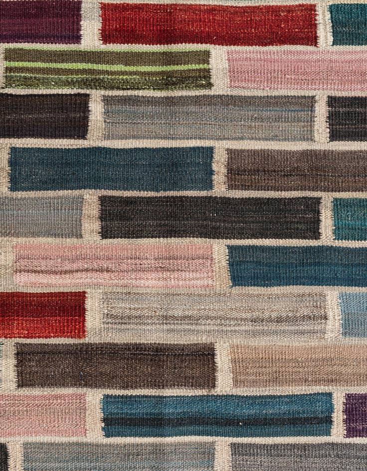 Detail image of  2' 6 x 9' 7  Hand Woven Kilim Modern Wool Runner Rug