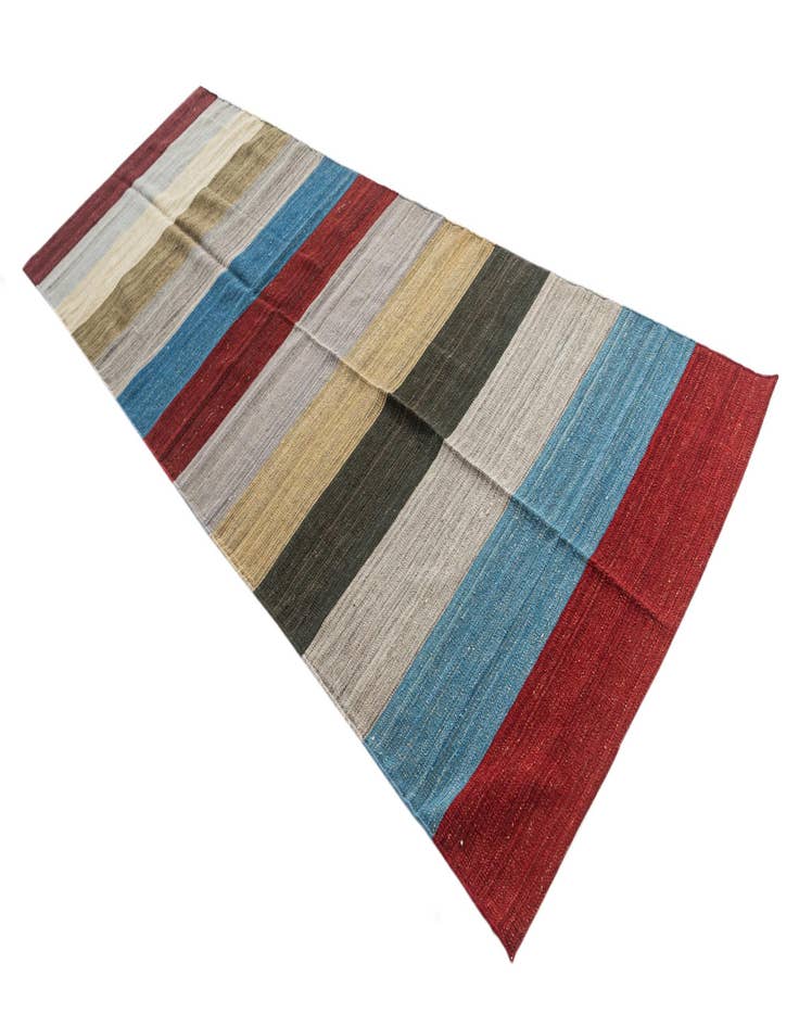 Detail image of  3' 8 x 11'  Hand Woven Kilim Modern Wool Runner Rug