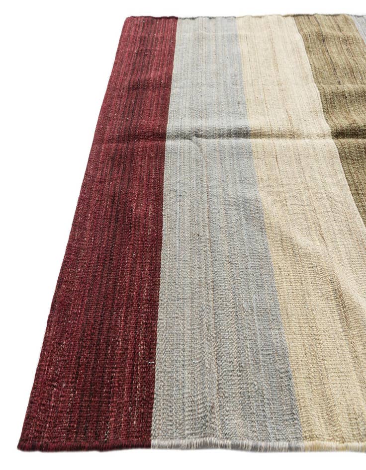 Detail image of  3' 8 x 11'  Hand Woven Kilim Modern Wool Runner Rug